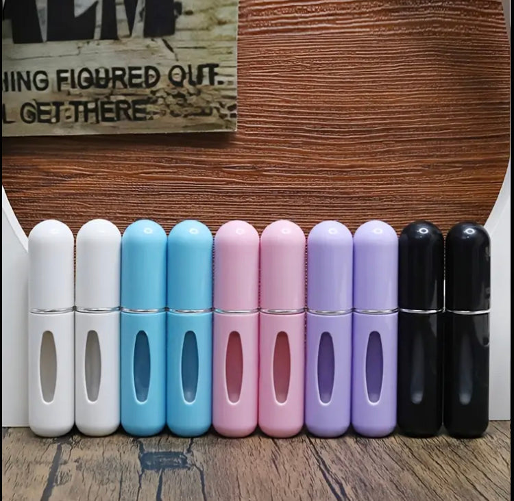 10pcs Mini Refillable Perfume Bottles - Lightweight Plastic, 0.17oz, Scentless, Portable Travel Essentials with Durable Caps | 7pcs