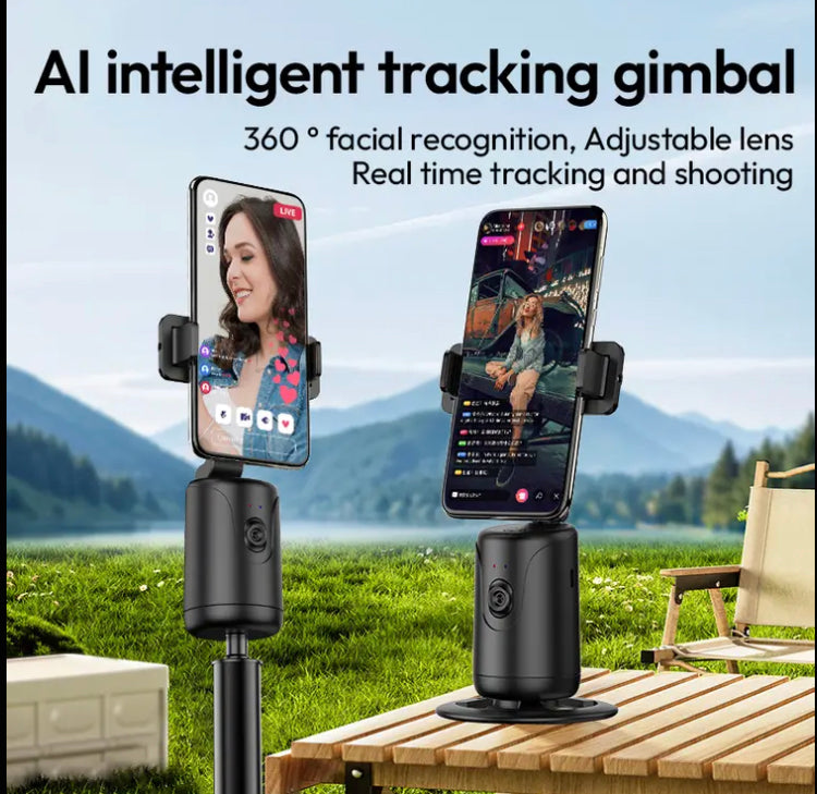 The YT20 Smart Automatic Tracking Phone Stand Features a 360-Degree Rotating Self-Timer Stand That Can Track Faces And Objects in Video Logs Or Live Streams