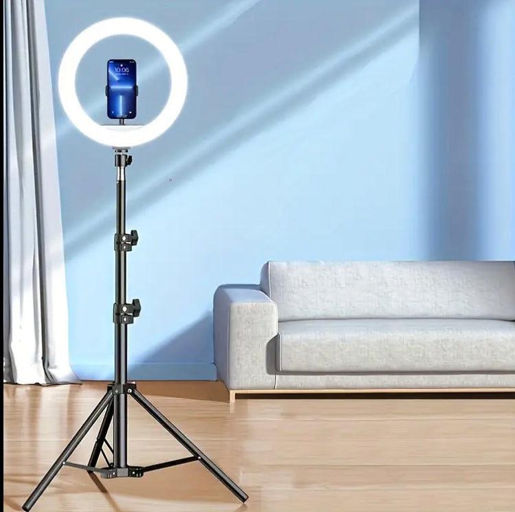 12-Inch Selfie Ring Light with Tripod Stand and Flexible Phone Holder, Adjustable LED Fill Light, USB Powered, ≤36V Operating Voltage, No Battery Required, Ideal for Photography