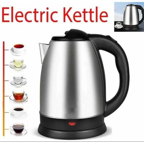 AMVO FK-0323-J Stainless Steel 1.8L Electric Kettle - Silver/Black (1YR WRTY)