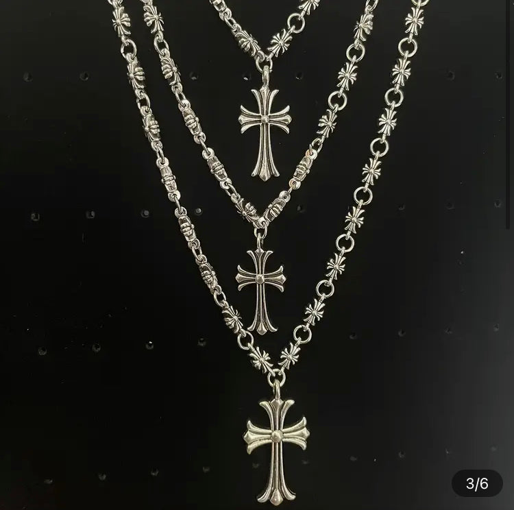 Punk Style Y2K Cross Pendant Necklace For Unisex Party Gift