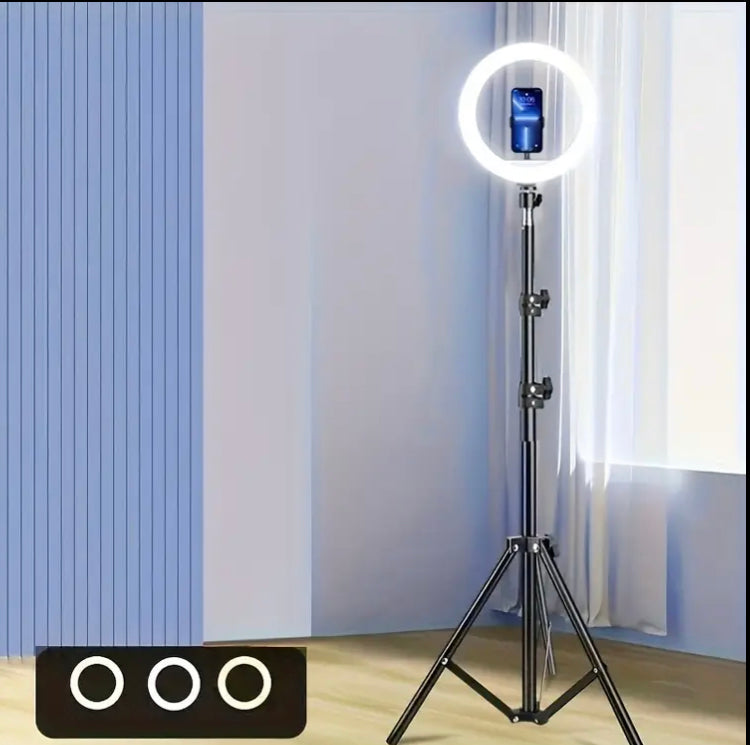 12-Inch Selfie Ring Light with Tripod Stand and Flexible Phone Holder, Adjustable LED Fill Light, USB Powered, ≤36V Operating Voltage, No Battery Required, Ideal for Photography