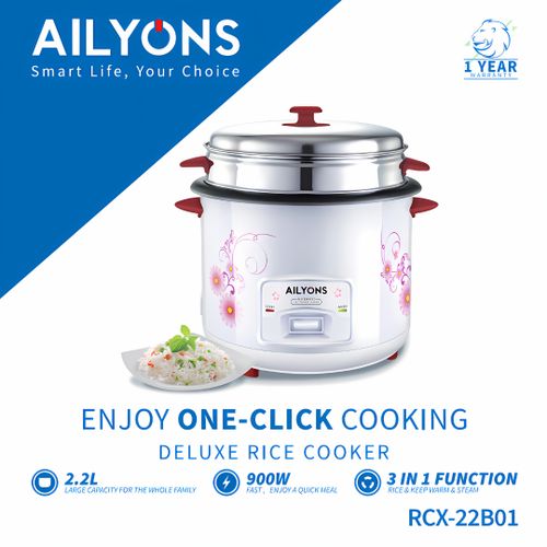 Share this product    Official Store AILYONS RCX-22B01 Deluxe 2.2L Automatic Electric Rice Cooker 3 in 1 - White