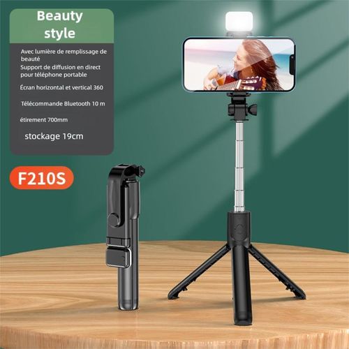 Bluetooth Selfie Stick Tripod +Fill Light & Shutter Remote