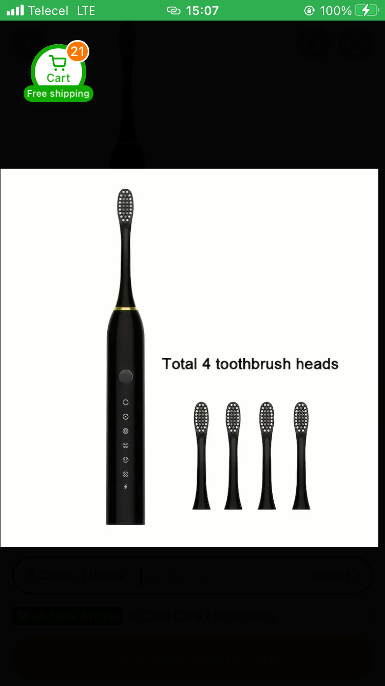 4-Pack Replaceable Head Electric Toothbrush Set, USB Rechargeable with Soft Bristles, 6 Cleaning Modes, Waterproof Oral Care Brush for Men and Women
