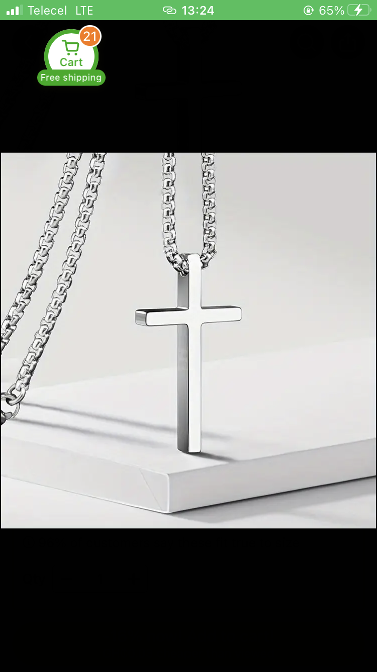 New Fashionable Couple Simple Necklace for Men and Women with Glossy Cross