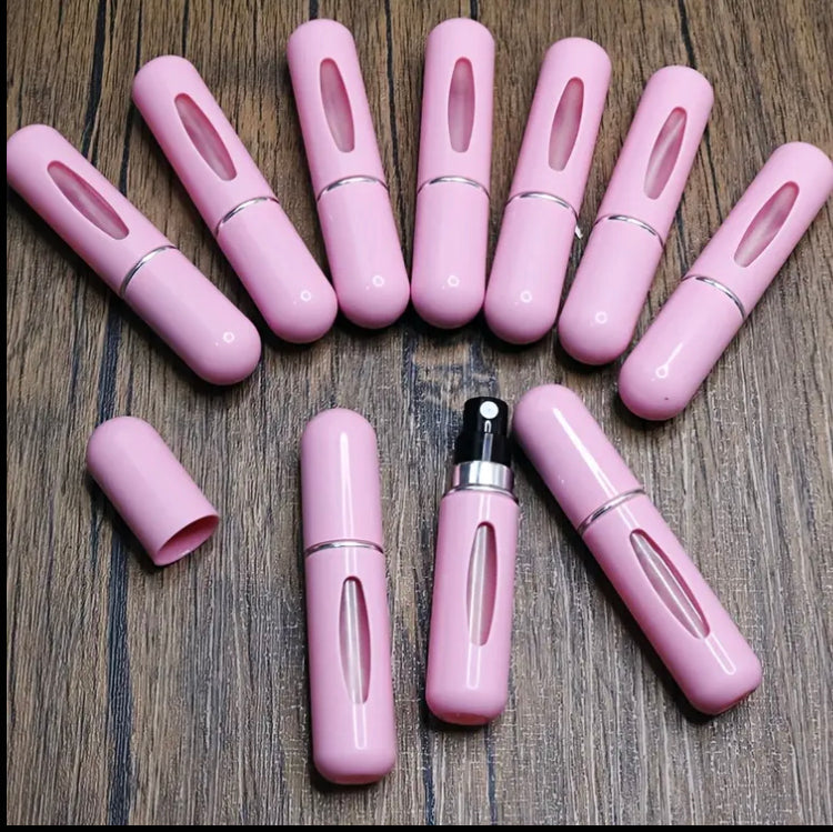 10pcs Mini Refillable Perfume Bottles - Lightweight Plastic, 0.17oz, Scentless, Portable Travel Essentials with Durable Caps | 7pcs