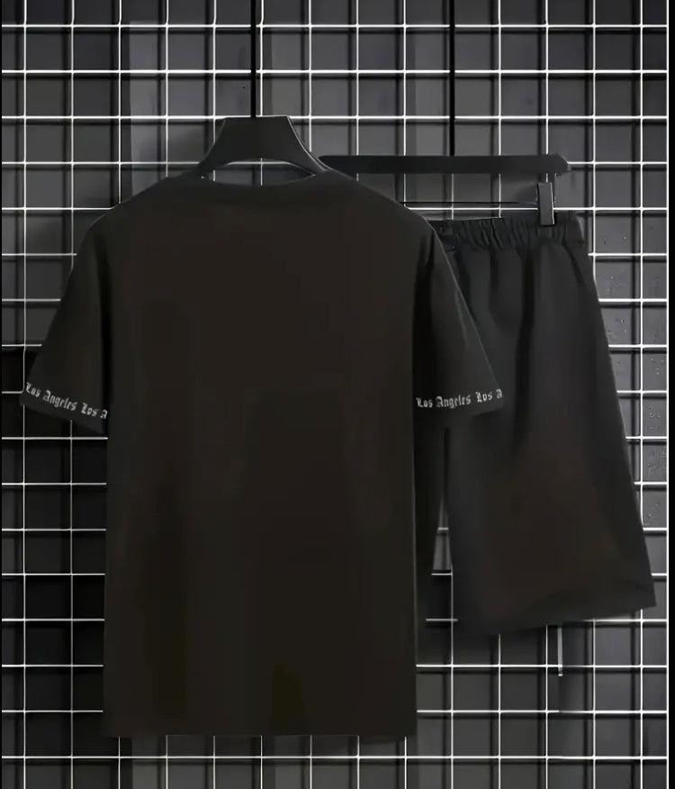 Men'S Casual Summer Short Sleeve Dress - Geometric Pattern, Round Neck, Lightweight Fabric, Regular Fit, No Belt, Perfect for Casual Attire, Casual Summer Dress | Geometric Pattern Dress | Lightweight Dress