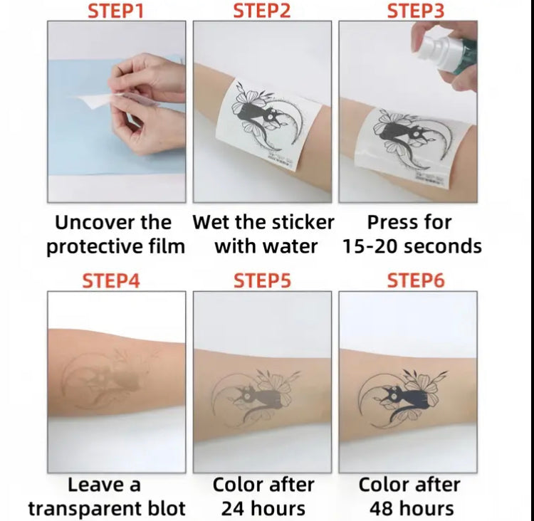 Temporary Tattoo Stickers - Long-Lasting 1-2 Weeks, Waterproof & Friction-Resistant