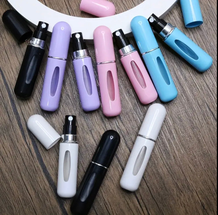 10pcs Mini Refillable Perfume Bottles - Lightweight Plastic, 0.17oz, Scentless, Portable Travel Essentials with Durable Caps | 7pcs