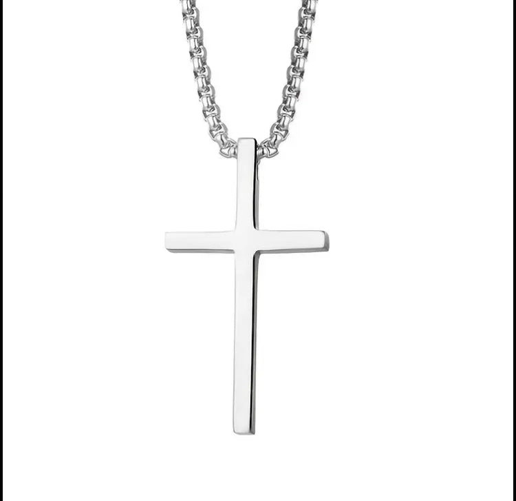 New Fashionable Couple Simple Necklace for Men and Women with Glossy Cross
