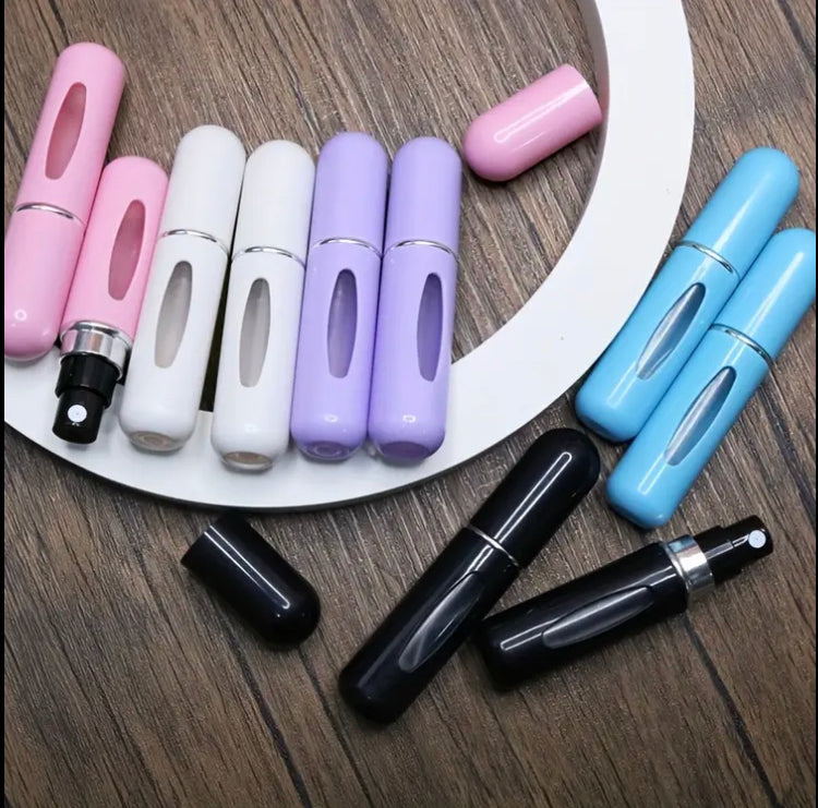 10pcs Mini Refillable Perfume Bottles - Lightweight Plastic, 0.17oz, Scentless, Portable Travel Essentials with Durable Caps | 7pcs