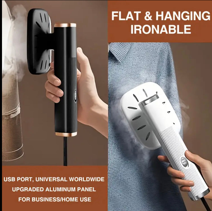 Mini Iron, Lightweight, Rotatable, Foldable, Powerful Vertical Steam for Wrinkle Release - Ideal for Clothes, Curtains, Home & Office Use, Stylish Metal Design with One-Touch Safety Operation