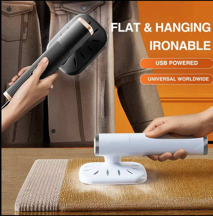 Mini Iron, Lightweight, Rotatable, Foldable, Powerful Vertical Steam for Wrinkle Release - Ideal for Clothes, Curtains, Home & Office Use, Stylish Metal Design with One-Touch Safety Operation