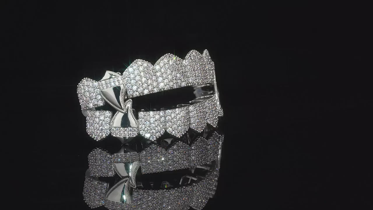 1pc/2pcs Men's Hip Hop Cubic Synthetic Zirconia Grillz - 8/16 Top & Bottom Teeth Grills