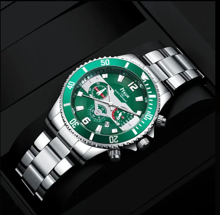 Stylish Business Luxury Men'S Quartz Watch with Exquisite Round Dial Design, Perfect for Casual Attire Formal Occasions